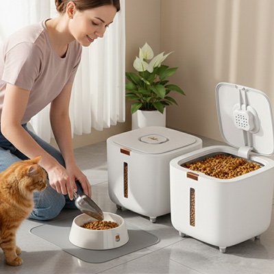 Boite à croquettes pour Chat